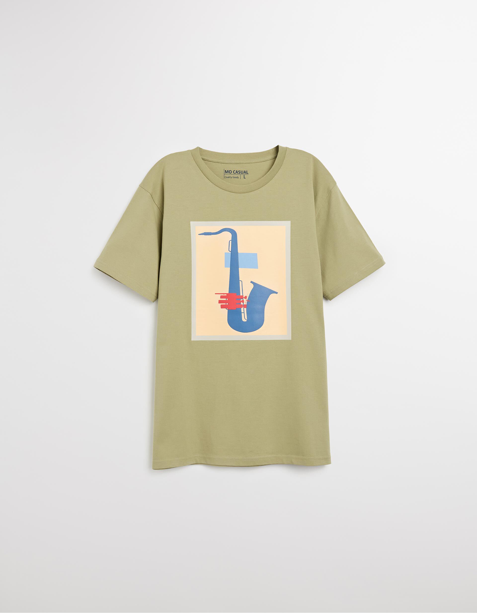 Comprar Online T-shirt Jersey Print, Homem, Verde Claro