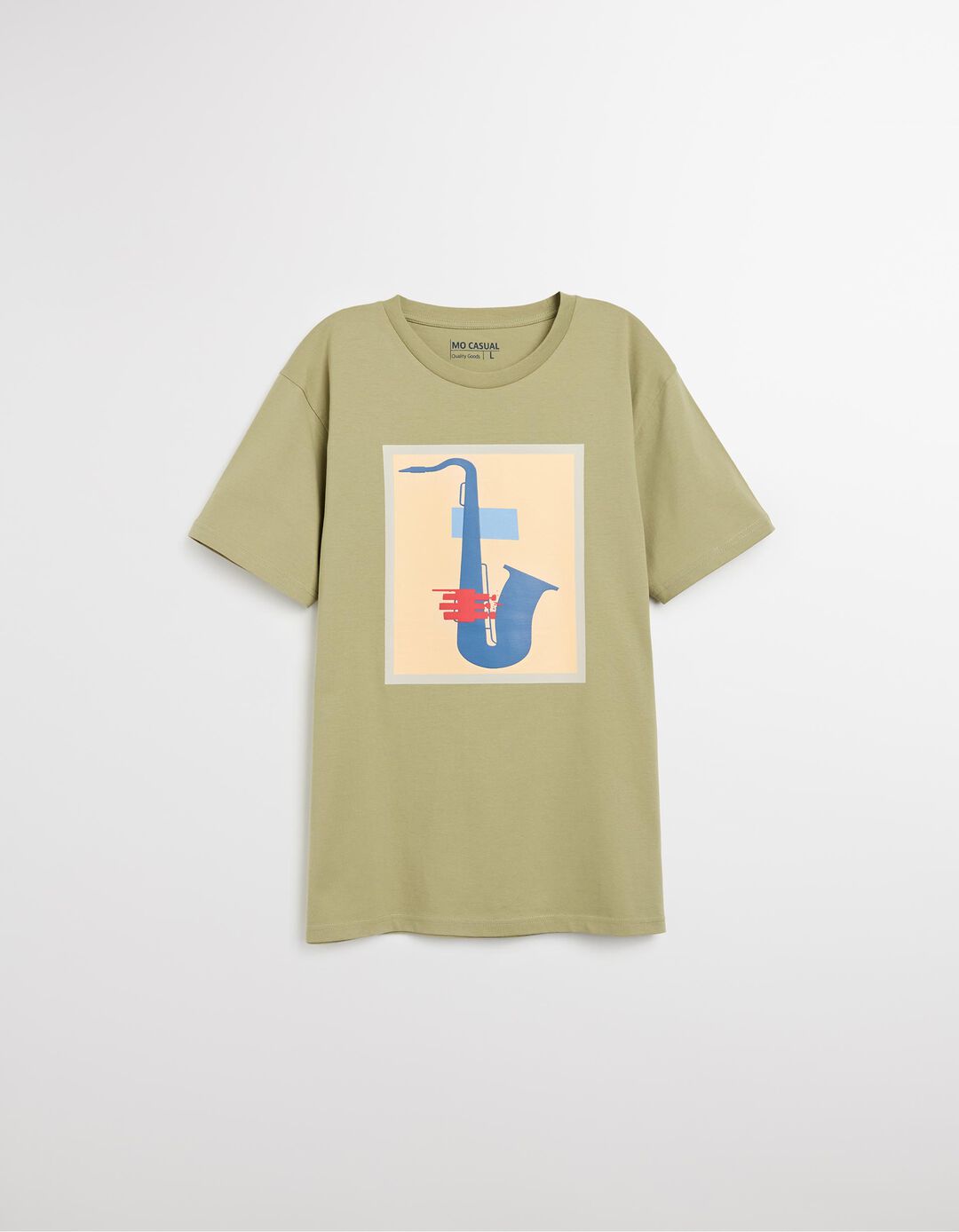 T-shirt Jersey Print, Homem, Verde Claro