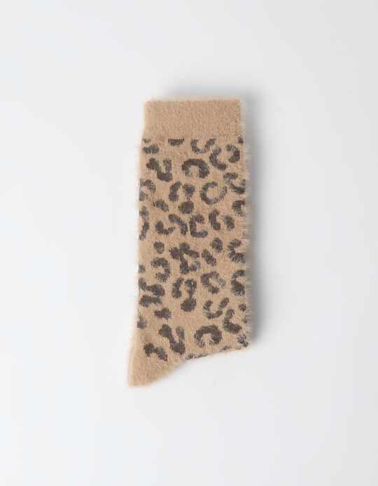 Comprar Online Meias Animal Print, Mulher, Bege