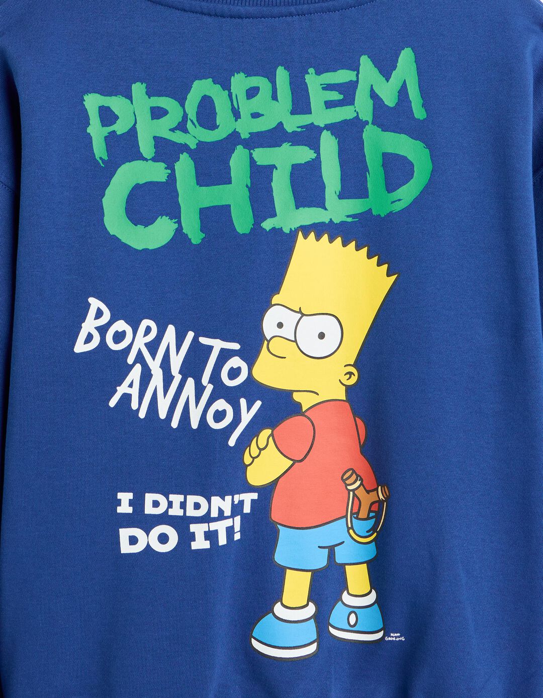 Sweatshirt Cardada 'Bart' Simpsons, Menino, Azul