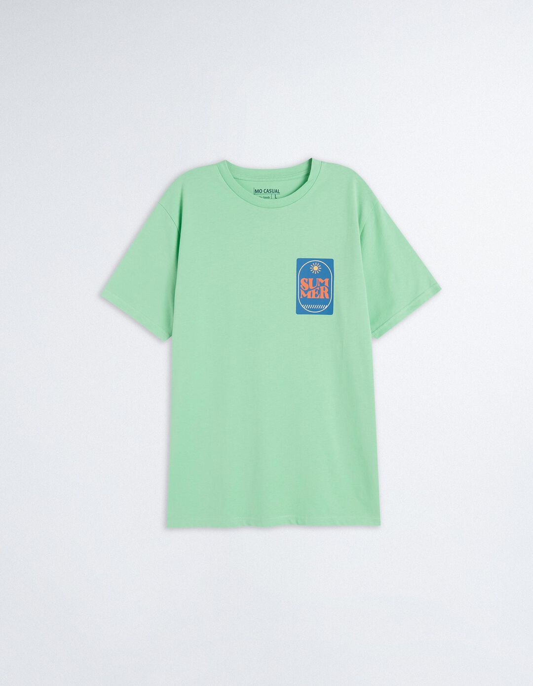 T-shirt Estampado, Homem, Verde Claro