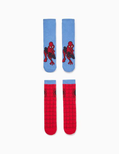 2-Pack Non-Slip Socks for Boys 'Spider-Man', Red/Blue