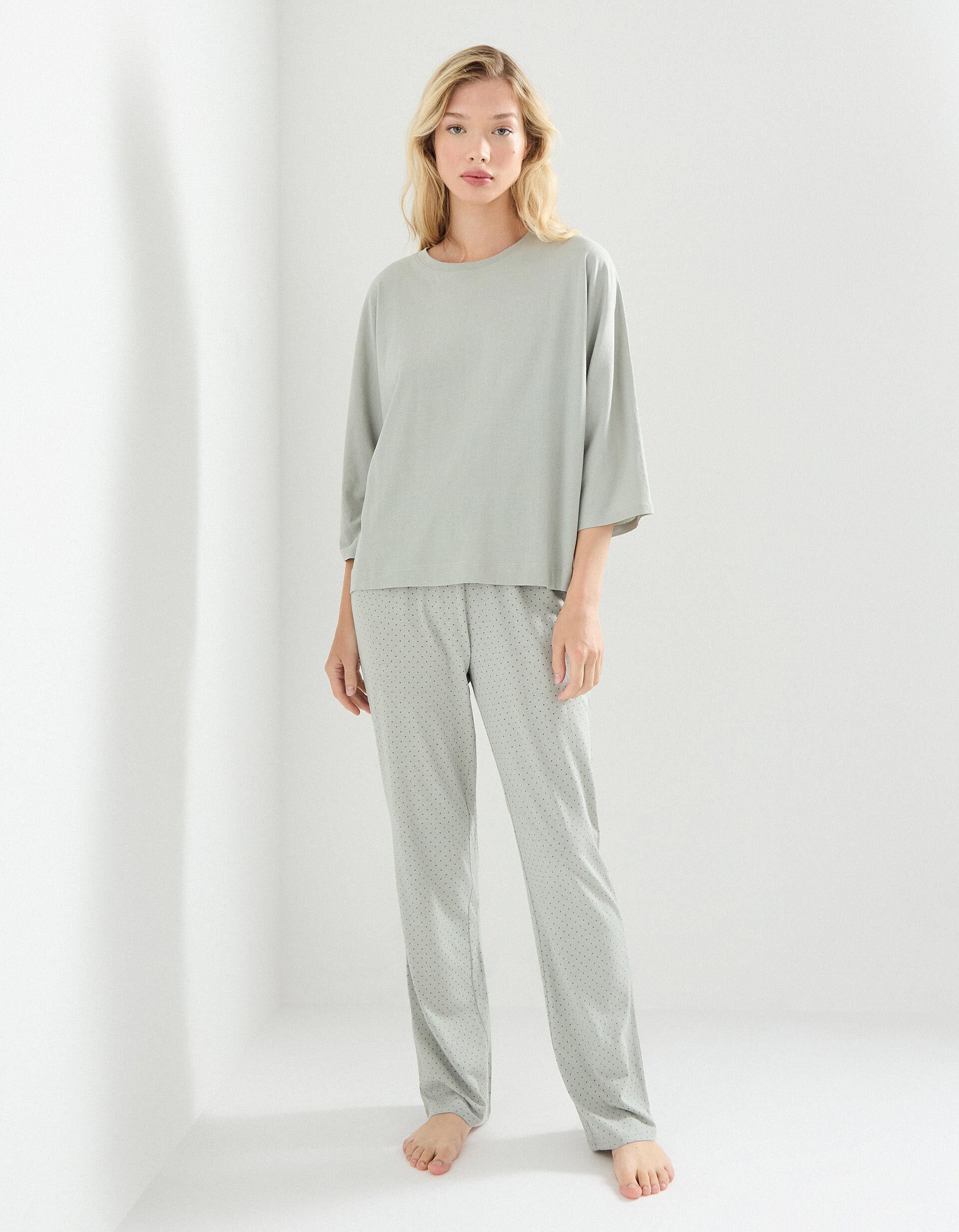 Comprar Online Pijama com Bolinhas, Mulher, Cinzento Claro