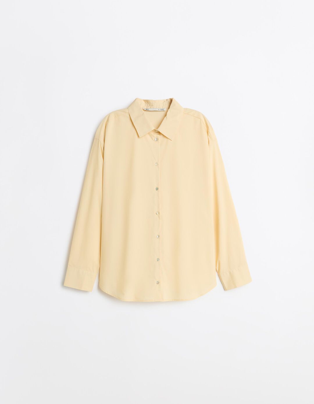 Camisa Oversize Em Popelina, Mulher, Amarelo Claro