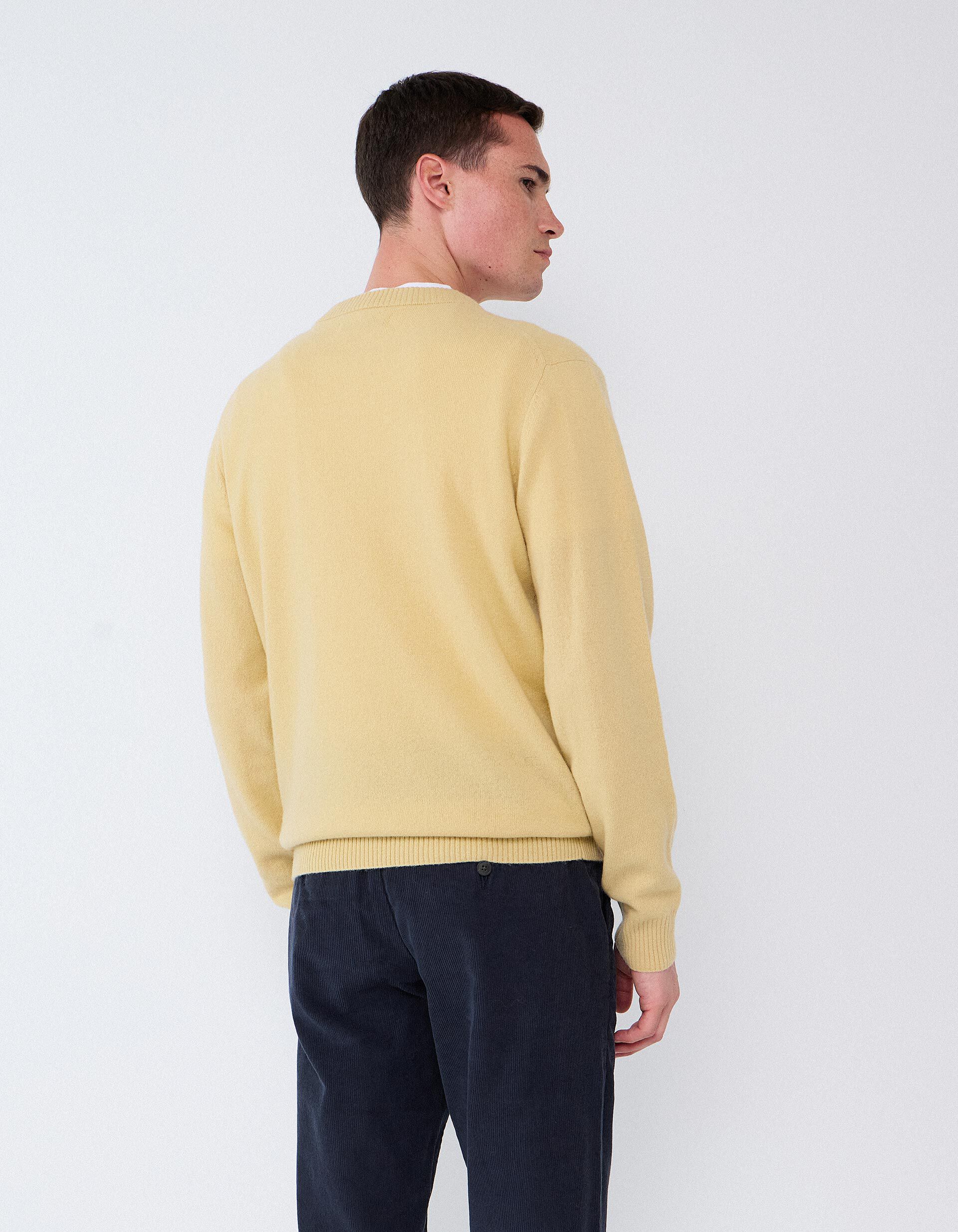 Comprar Online Camisola Com Mistura De L&atilde;, Homem, Amarelo