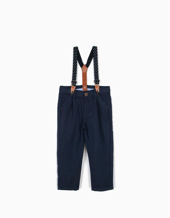 Cal&ccedil;as Azuis com Suspens&oacute;rios