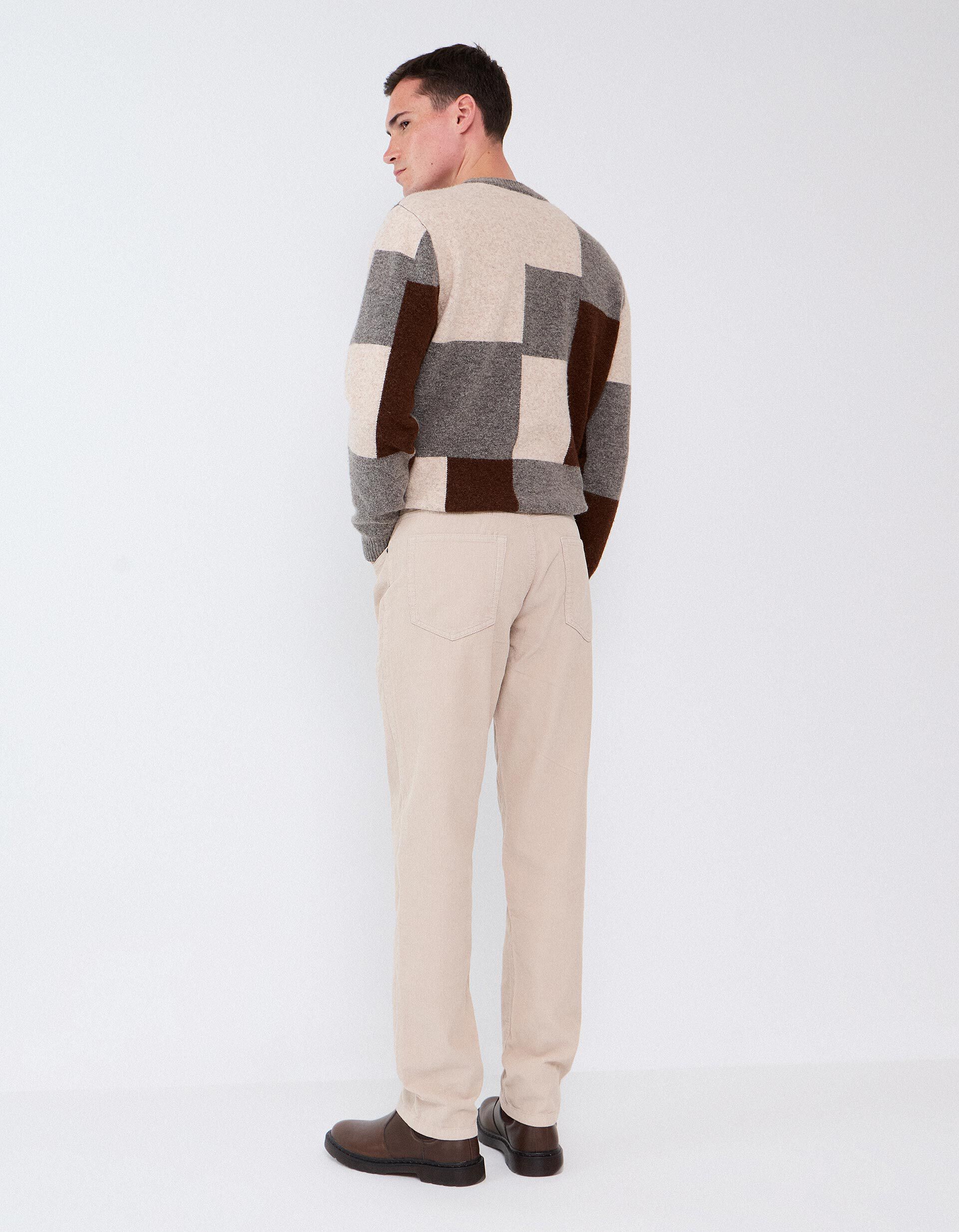 Comprar Online Cal&ccedil;as De Bombazina Slim-Fit, Homem, Bege Claro