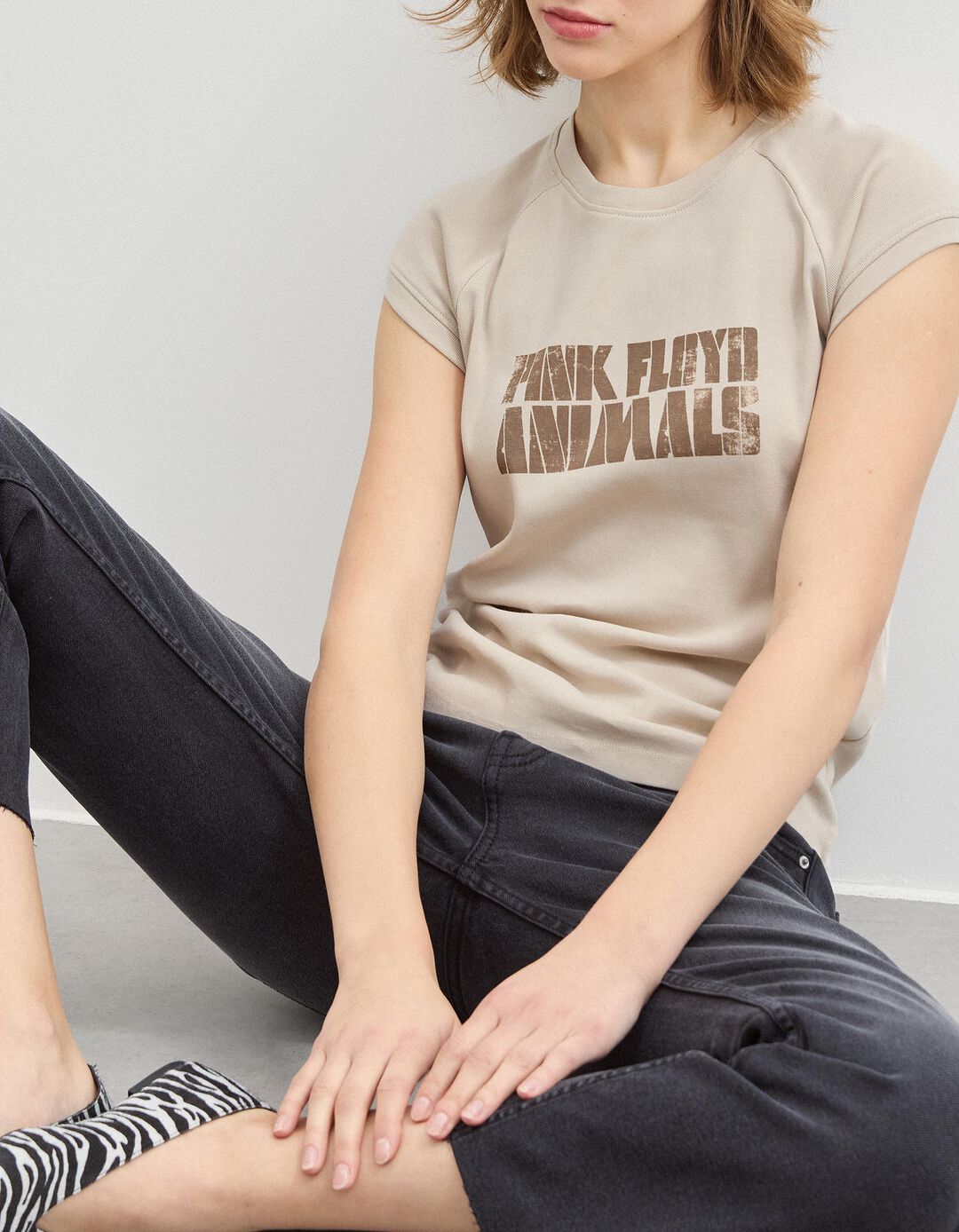 T-shirt Pink Floyd, Mulher, Bege