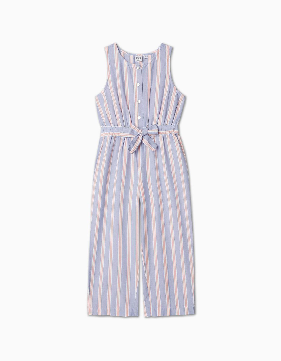 Striped Belted Jumpsuit, Girl, Multiple colors