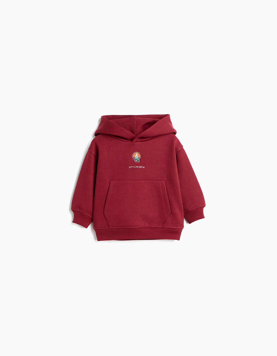 Sweatshirt Com Capuz, Menino, Vermelho Escuro