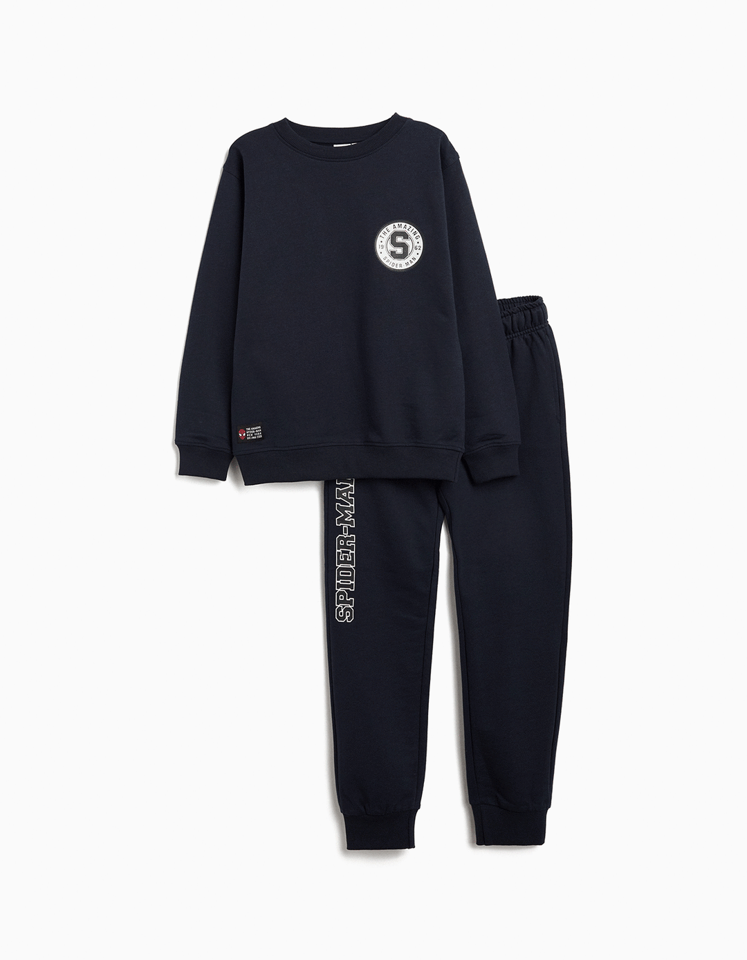Conjunto Sweatshirt e Calças de Felpa 'Spider-Man', Menino, Azul Escuro 