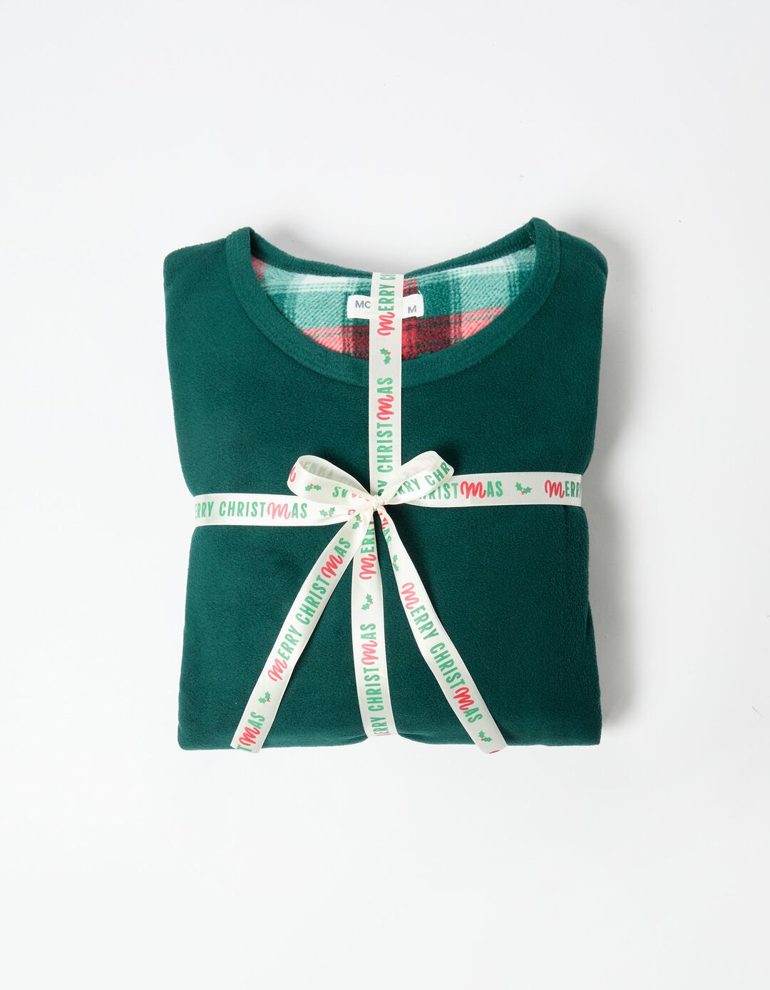 Pijama Polar Natal, Homem, Verde Escuro