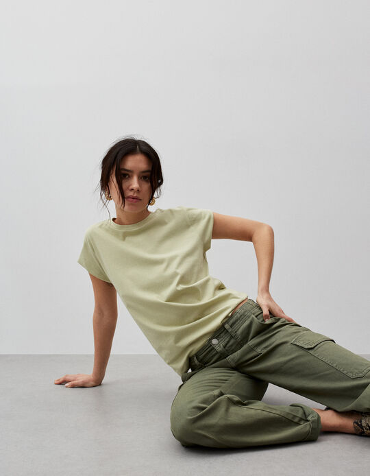 Comprar Online Round Neck T-shirt, Woman, Light Green