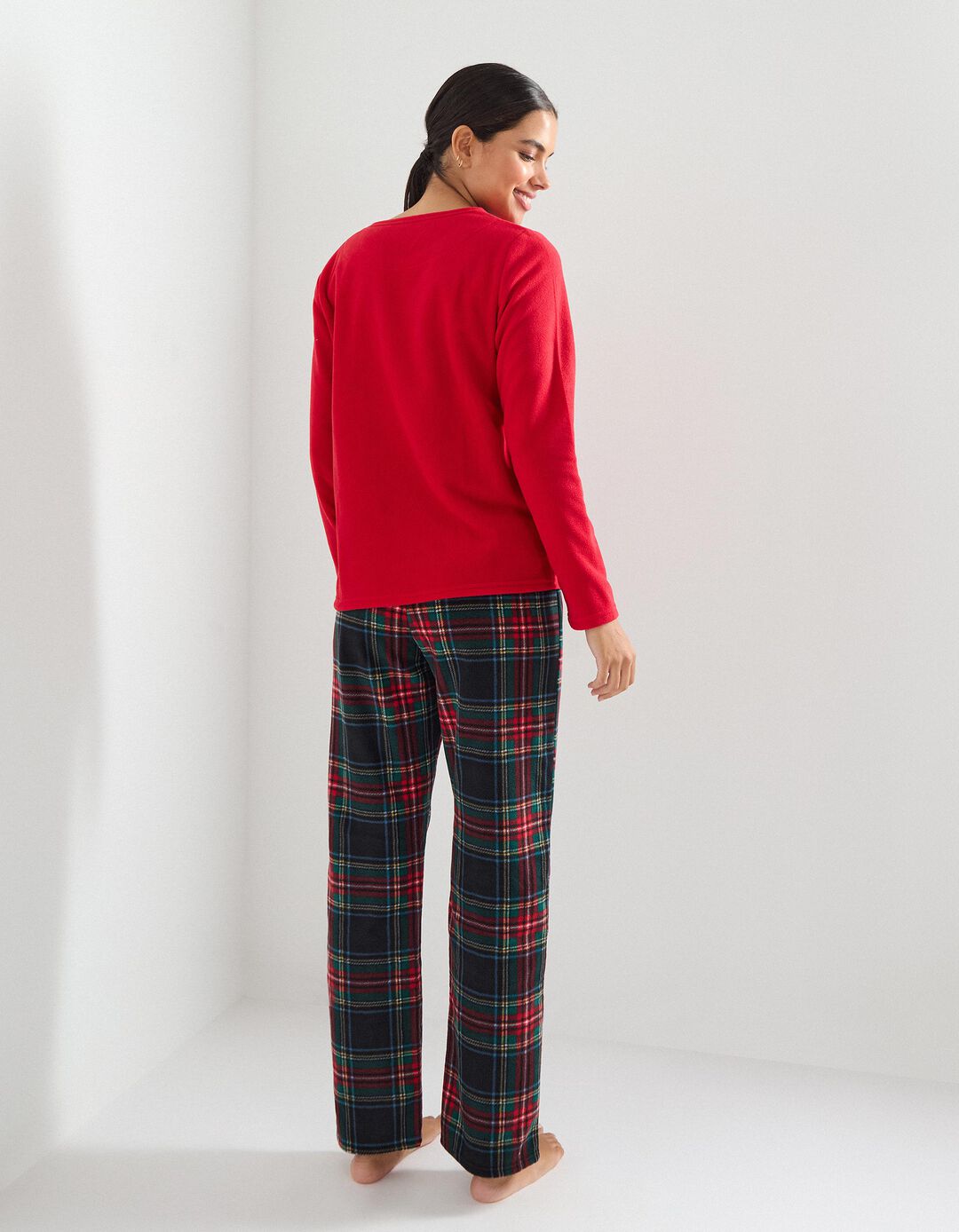 Pijama Polar Natal, Mulher, Vermelho Escuro