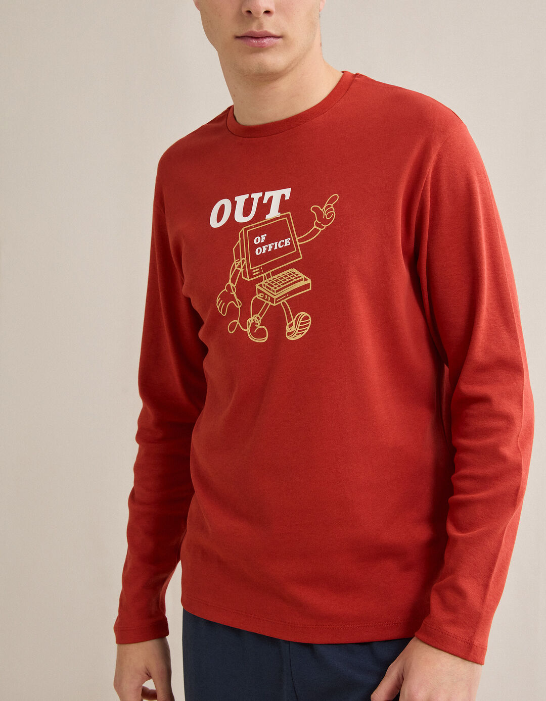 Pijama, Homem, Laranja Escuro