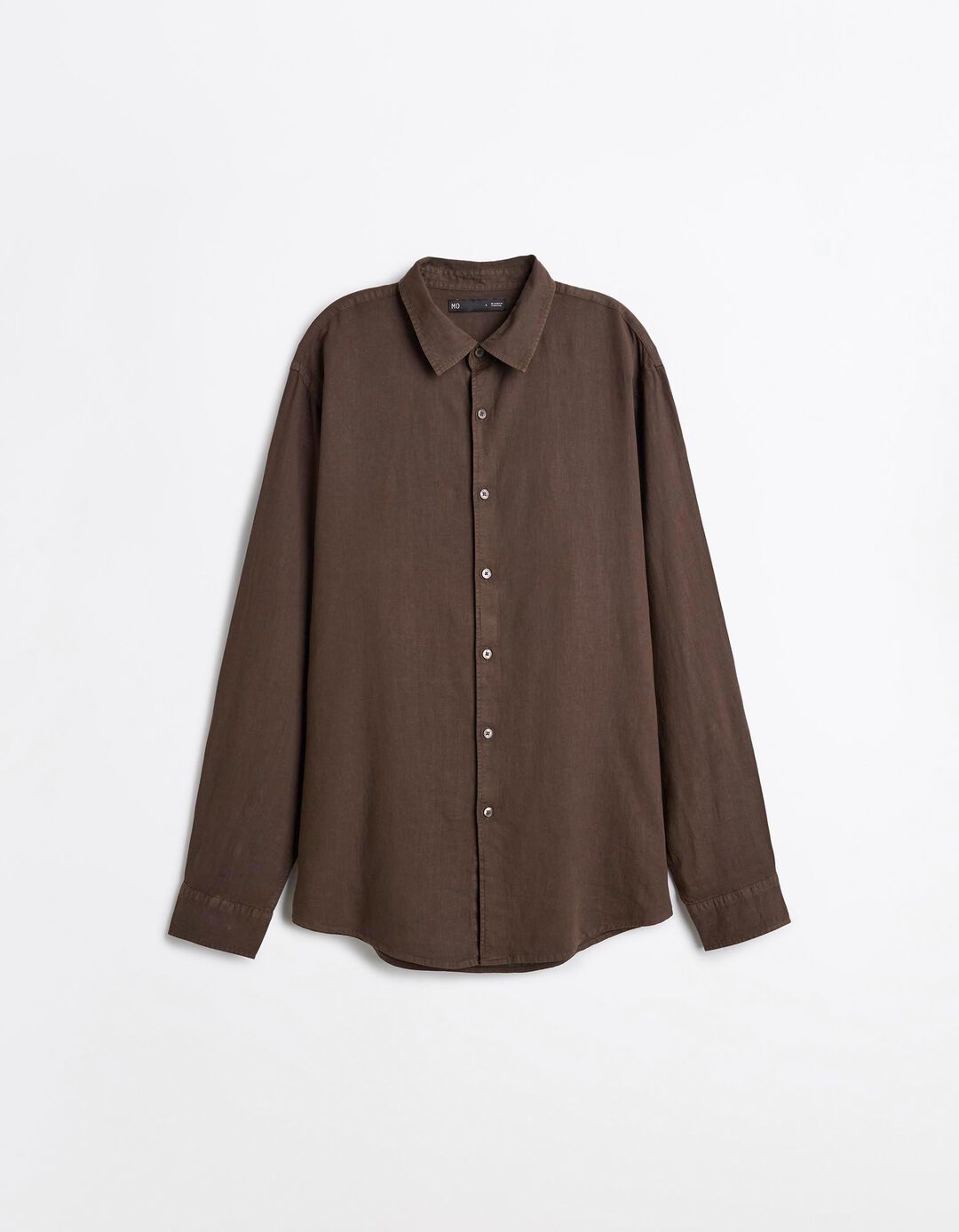 Camisa com Linho, Homem, Castanho