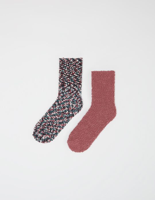 2 Pairs of Soft Socks Pack, Women, Multicolour