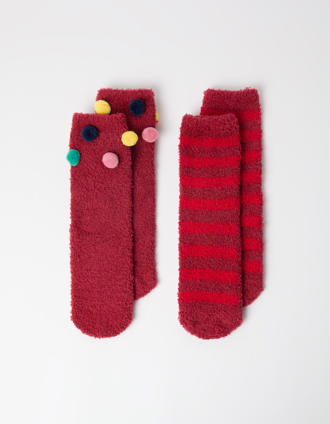 Pack 2 Pares De Meias Natal, Mulher, Vermelho Escuro