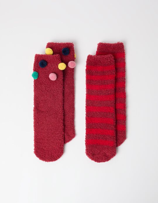 Comprar Online Pack 2 Pares De Meias Natal, Mulher, Vermelho Escuro