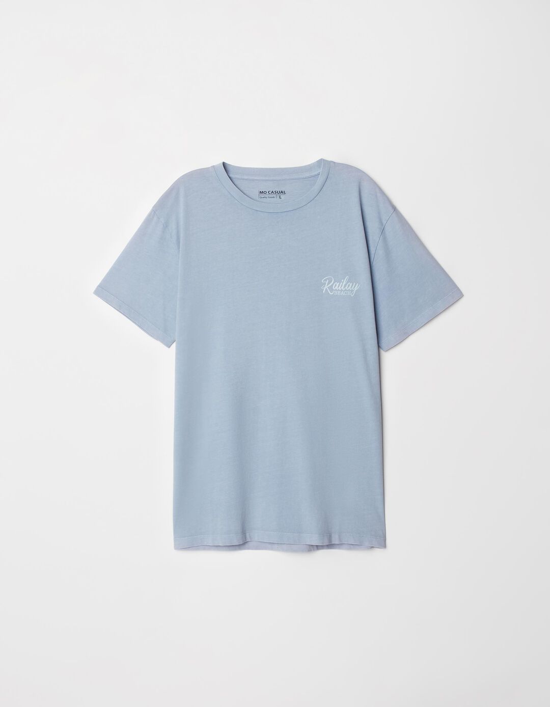 T-shirt Garment Dyed, Homem, Azul Claro