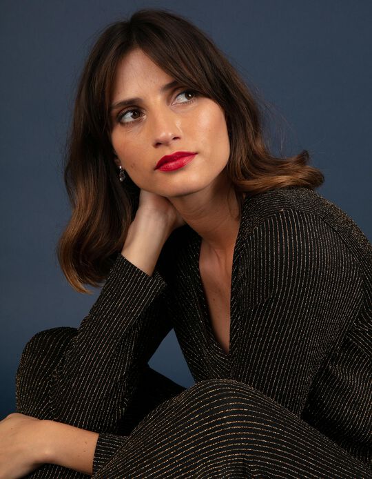 Camisola comprida em lurex