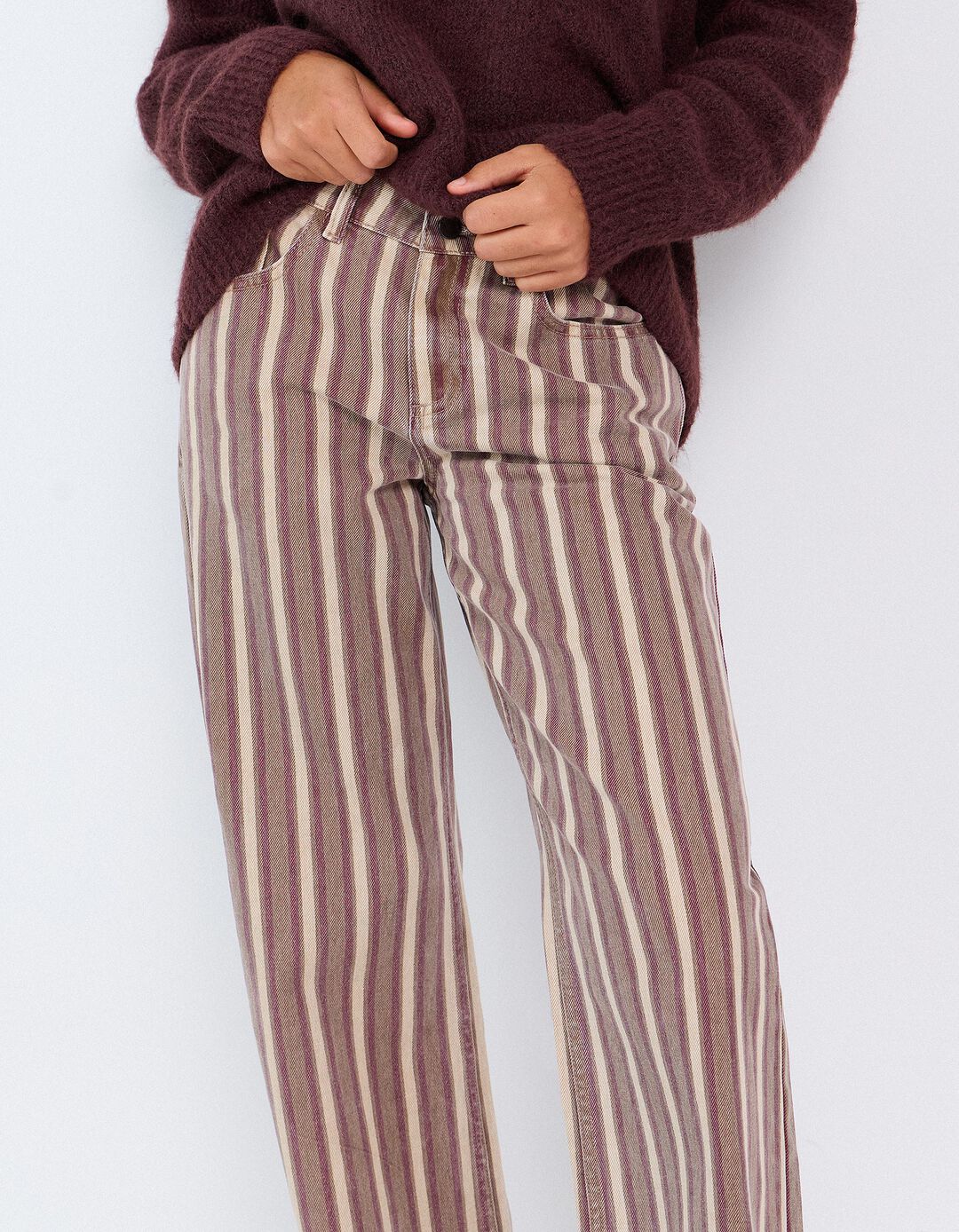 Cal&ccedil;as De Ganga Wide Leg &Agrave;s Riscas, Mulher, Rosa