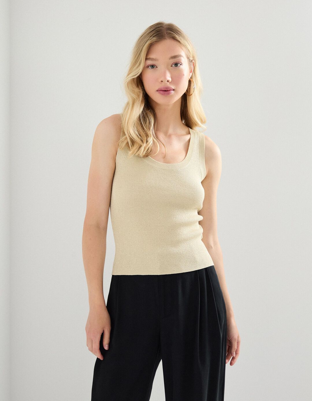 Top Lurex, Mulher, Dourado