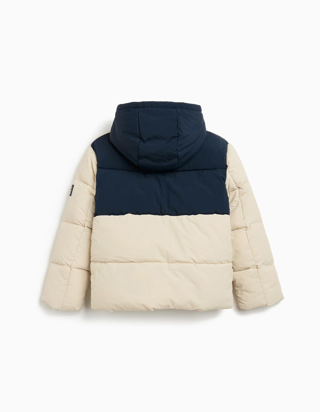 Casaco Acolchoado com Capuz, Menino, Bege
