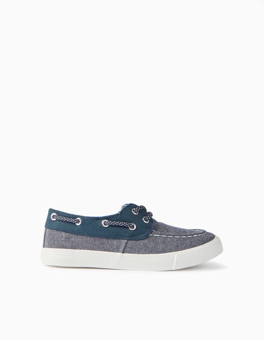 Sporty Boat Shoes for Boys, Blue