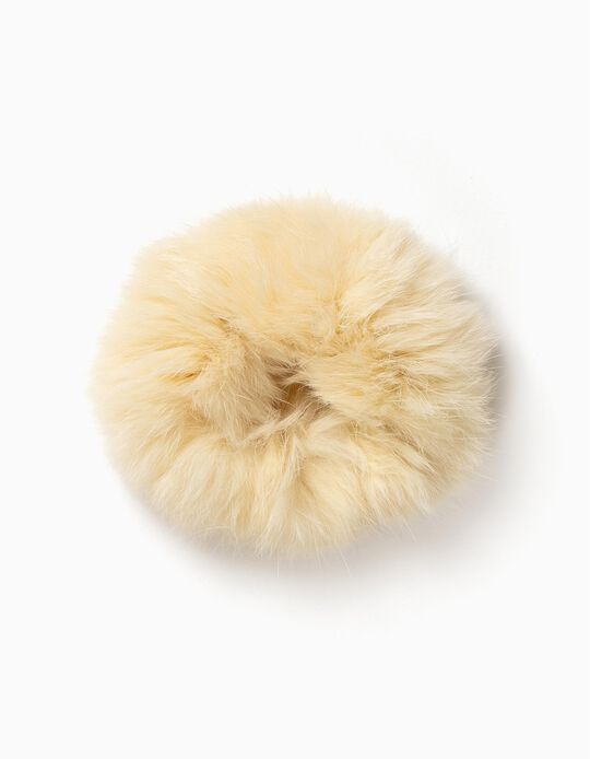 El&aacute;stico para Cabelo Felpudo Branco