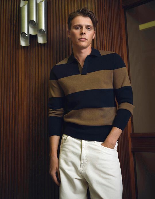 Comprar Online Polo de Malha, Homem, Castanho Claro