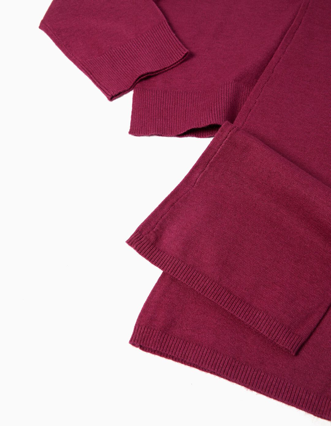 Conjunto de Malha, Menina, Vermelho Escuro
