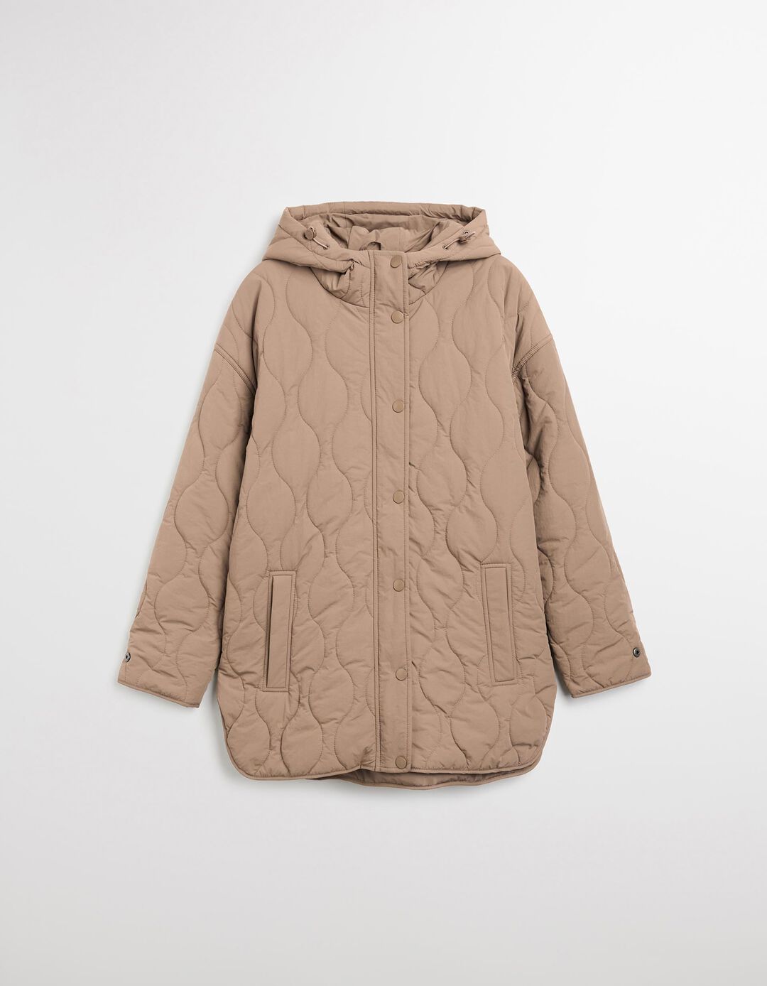 Parka Acolchoada, Mulher, Bege Escuro