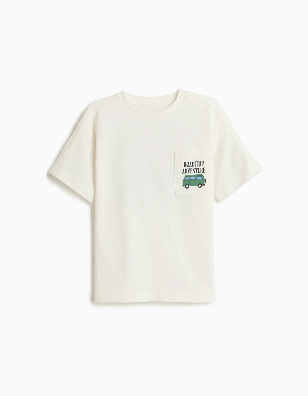 T-shirt com Bolso, Menino, Cru