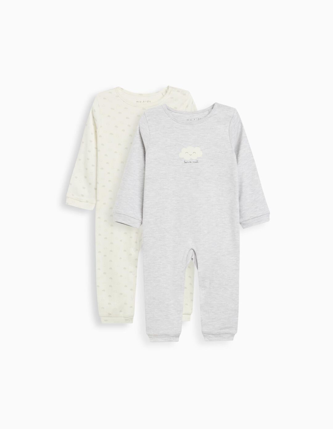 Pack 2 Babygrows, Menino, Cinzento Claro 