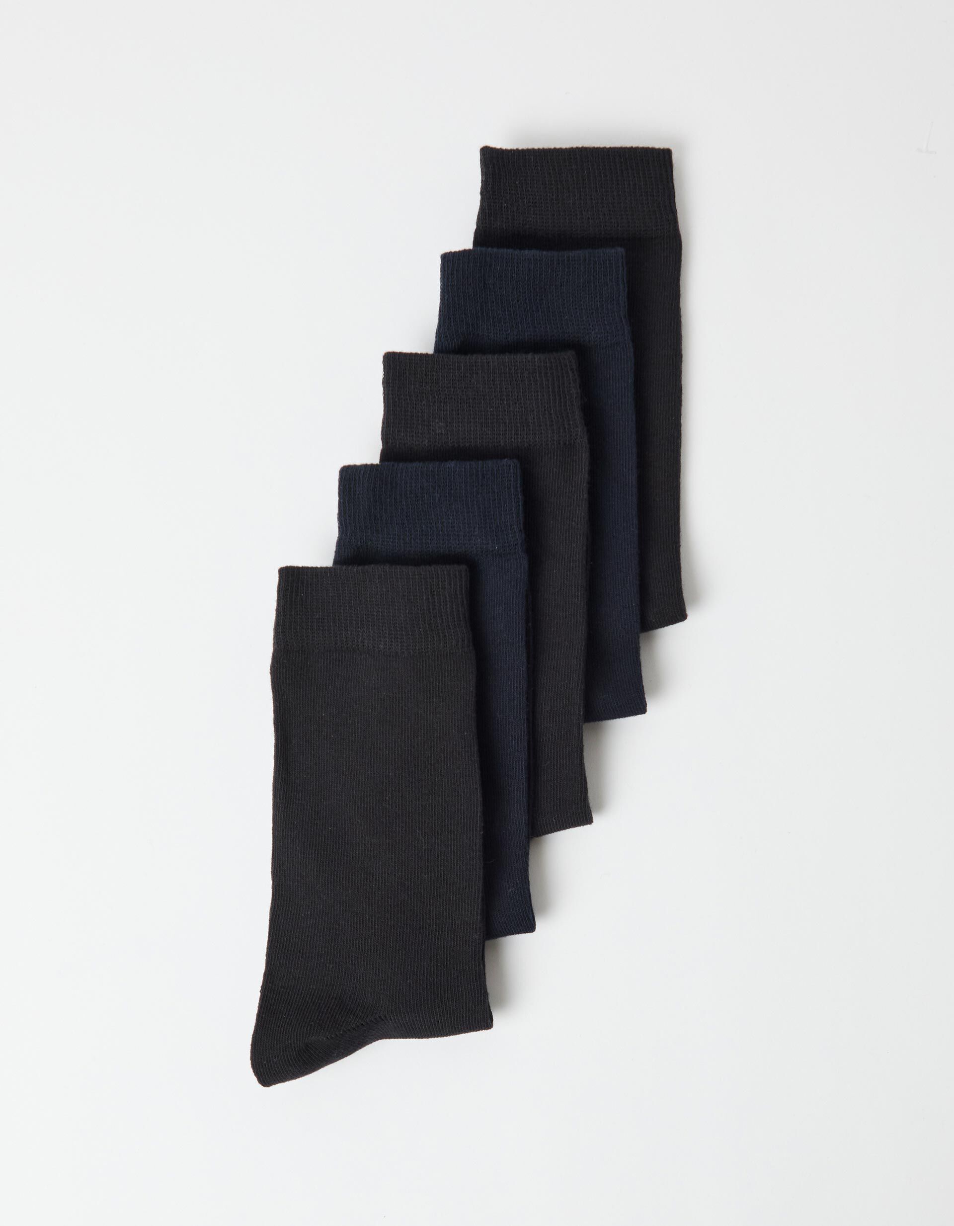 Comprar Online Pack 5 Pares de Meias Lisas, Homem, Azul Escuro