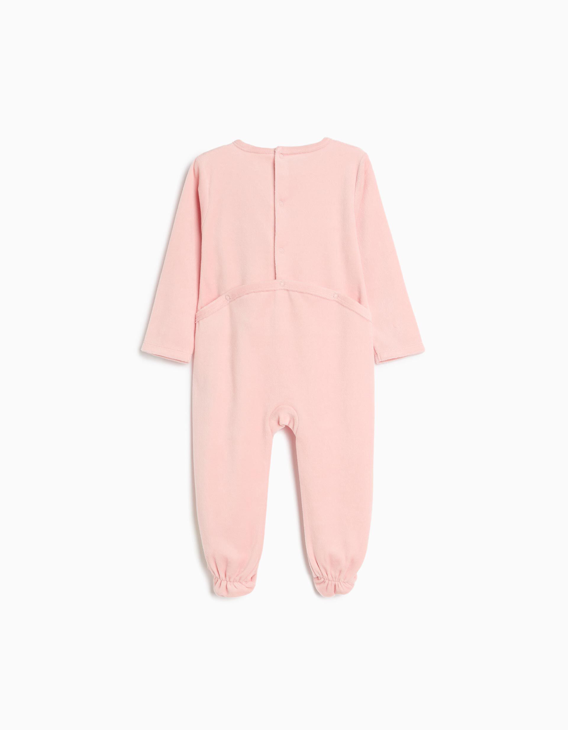 Comprar Online Babygrow Em Veludo, Menina, Rosa Claro