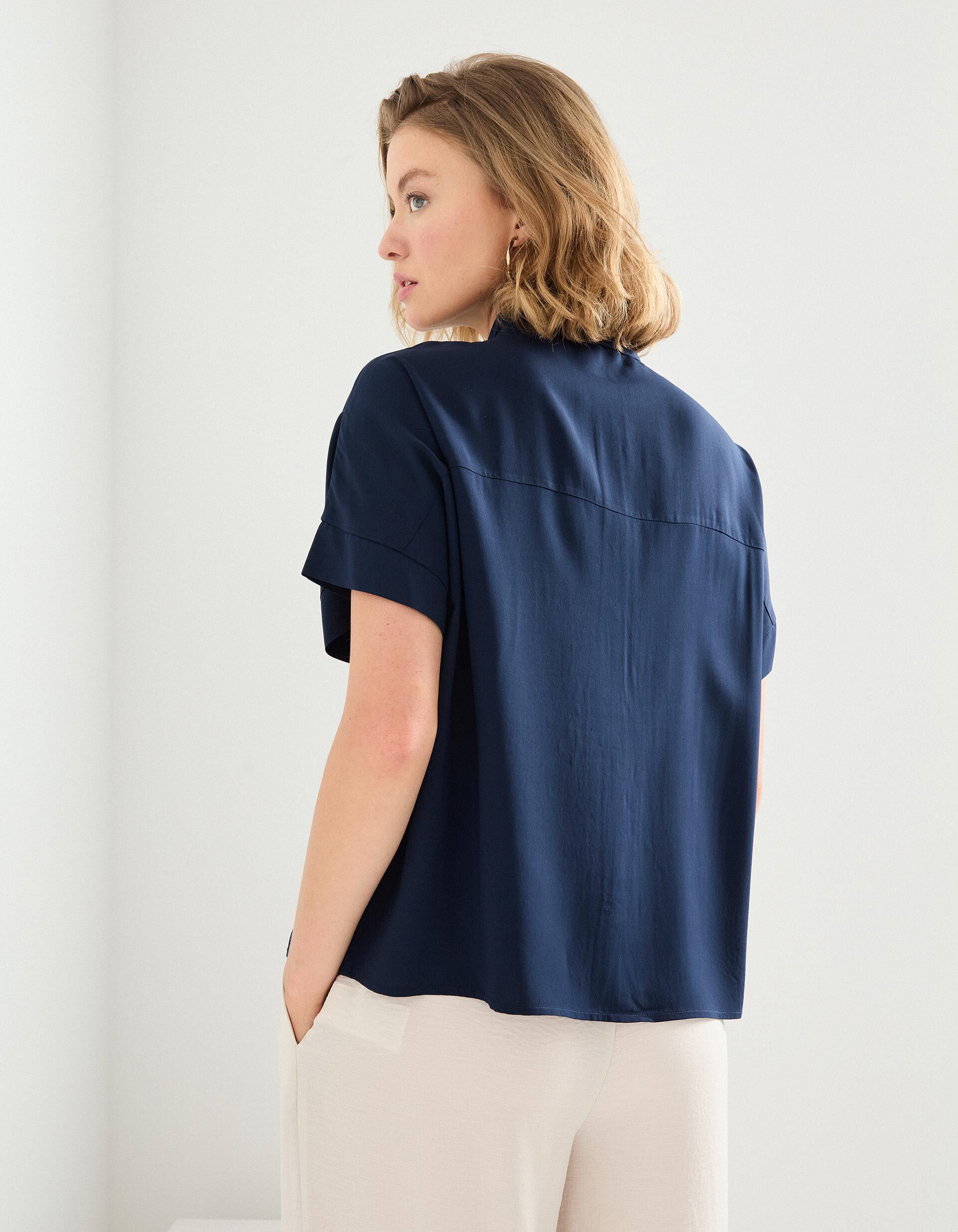 Comprar Online Camisa Viscose, Mulher, Azul Escuro