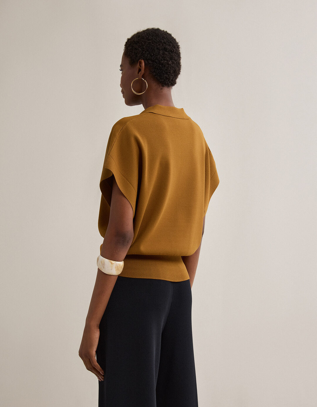 Polo de Malha, Mulher, Bege