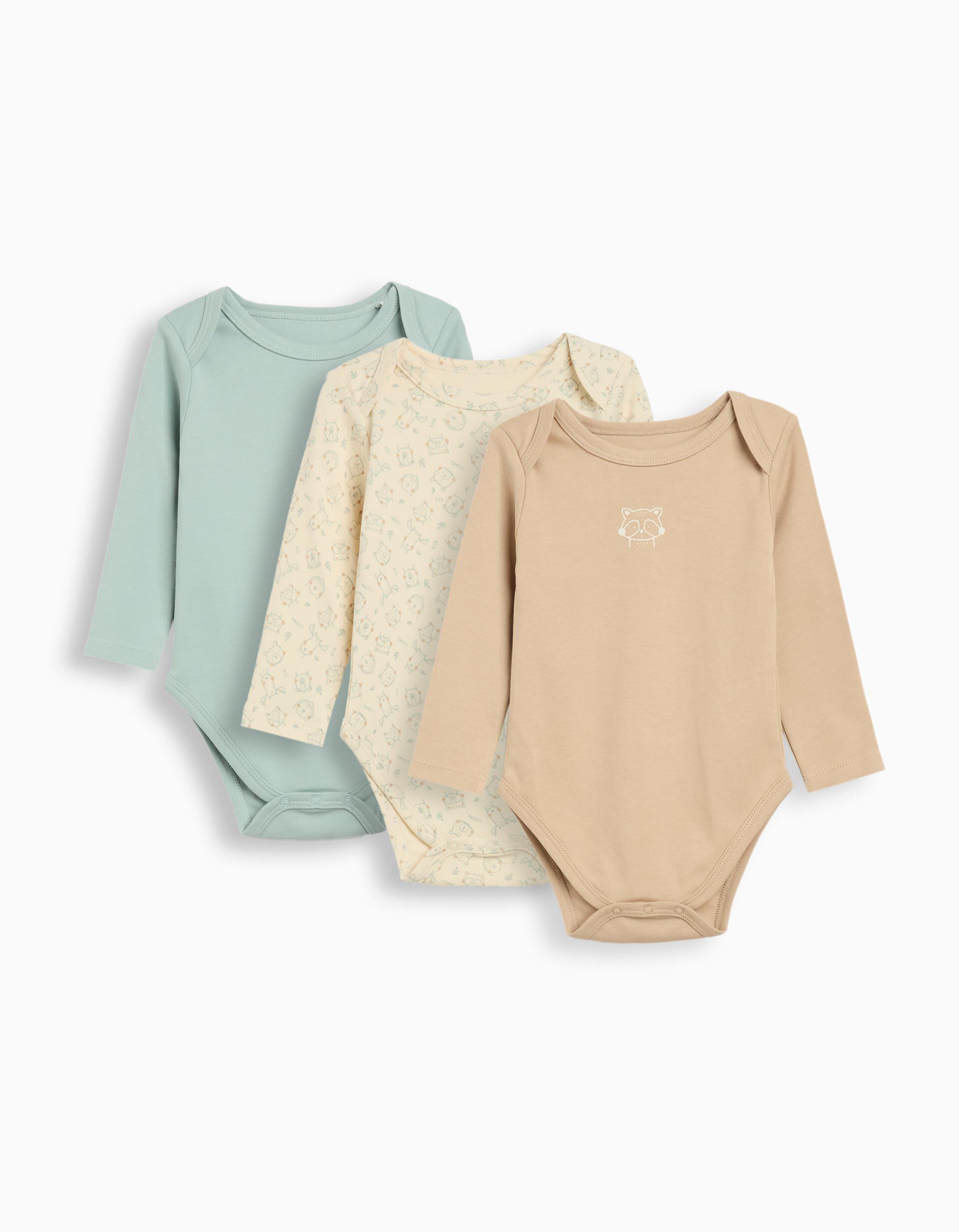 Pack 3 Bodies de Manga Comprida, Menino, Multicor