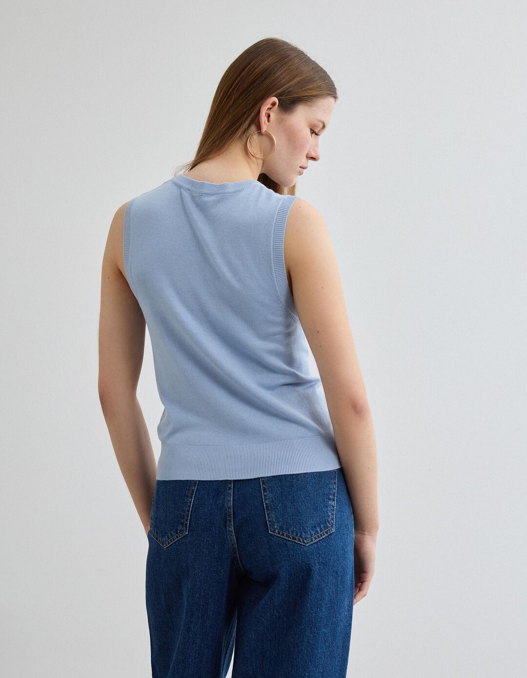 Colete de Malha, Mulher, Azul Claro