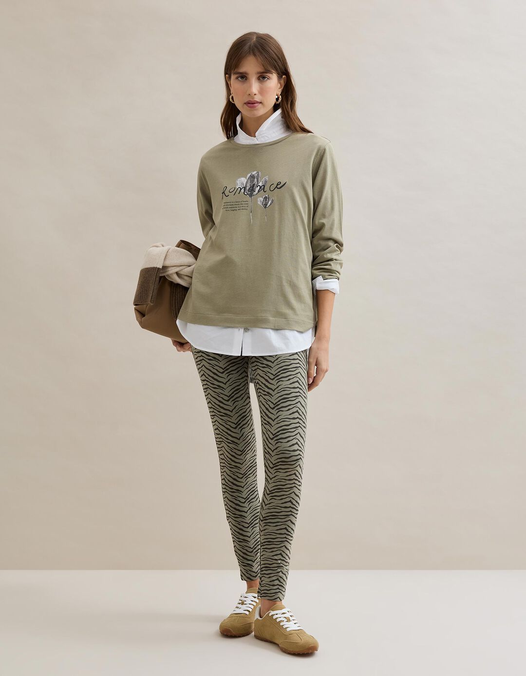 T-shirt Manga Comprida, Mulher, Verde