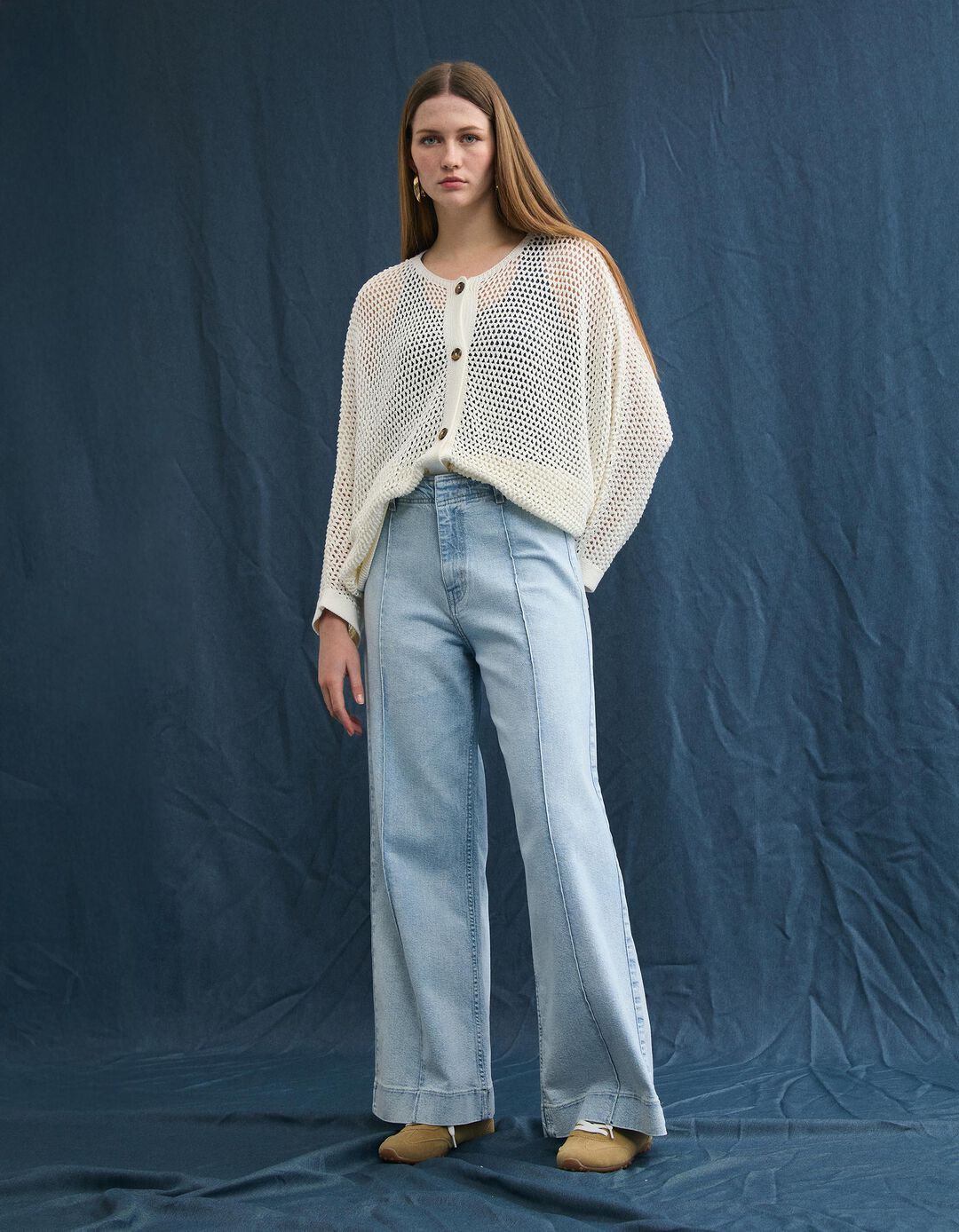 Cal&ccedil;as de Ganga, Mulher, Azul Claro