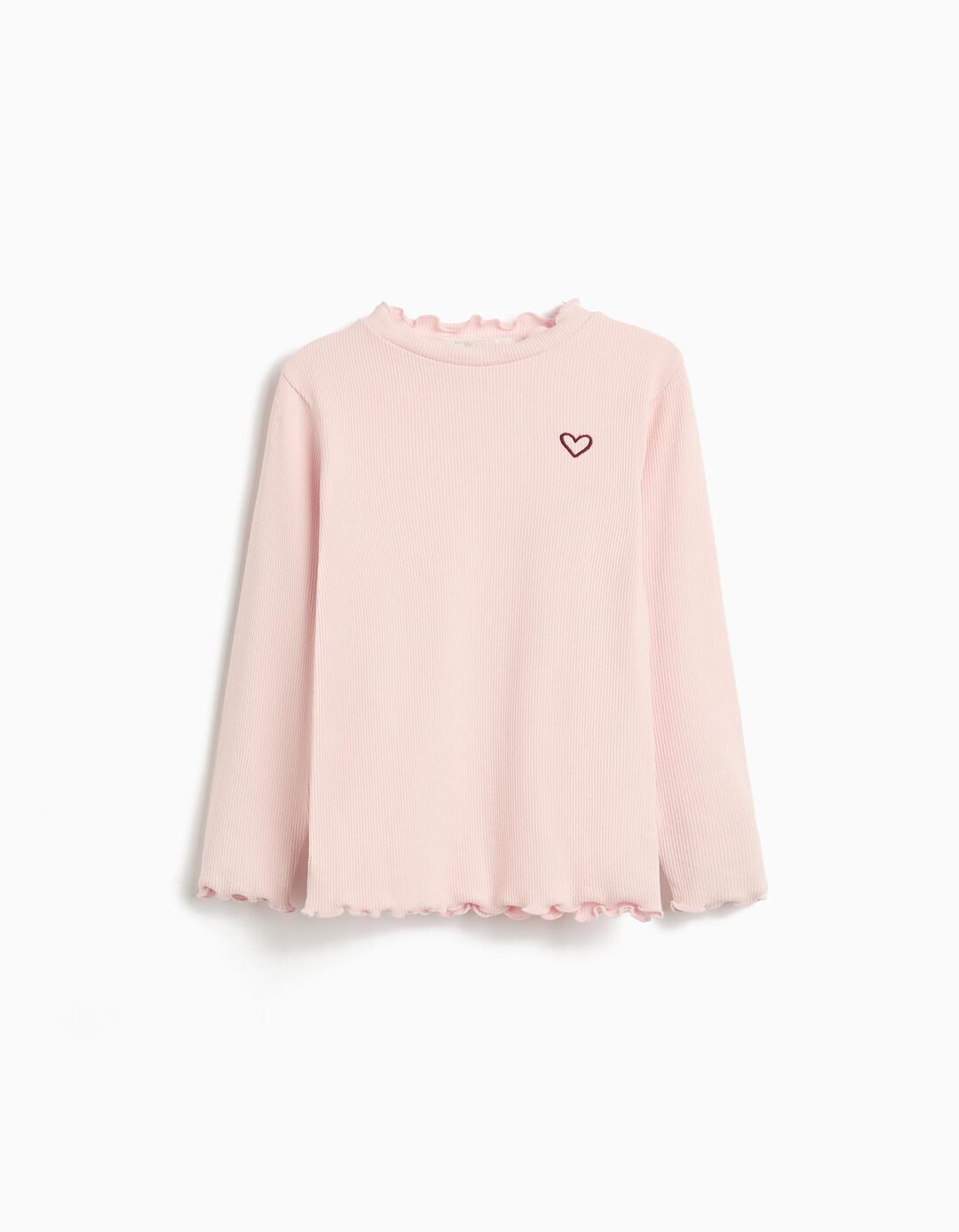 T-shirt de Manga Comprida, Menina, Rosa Claro