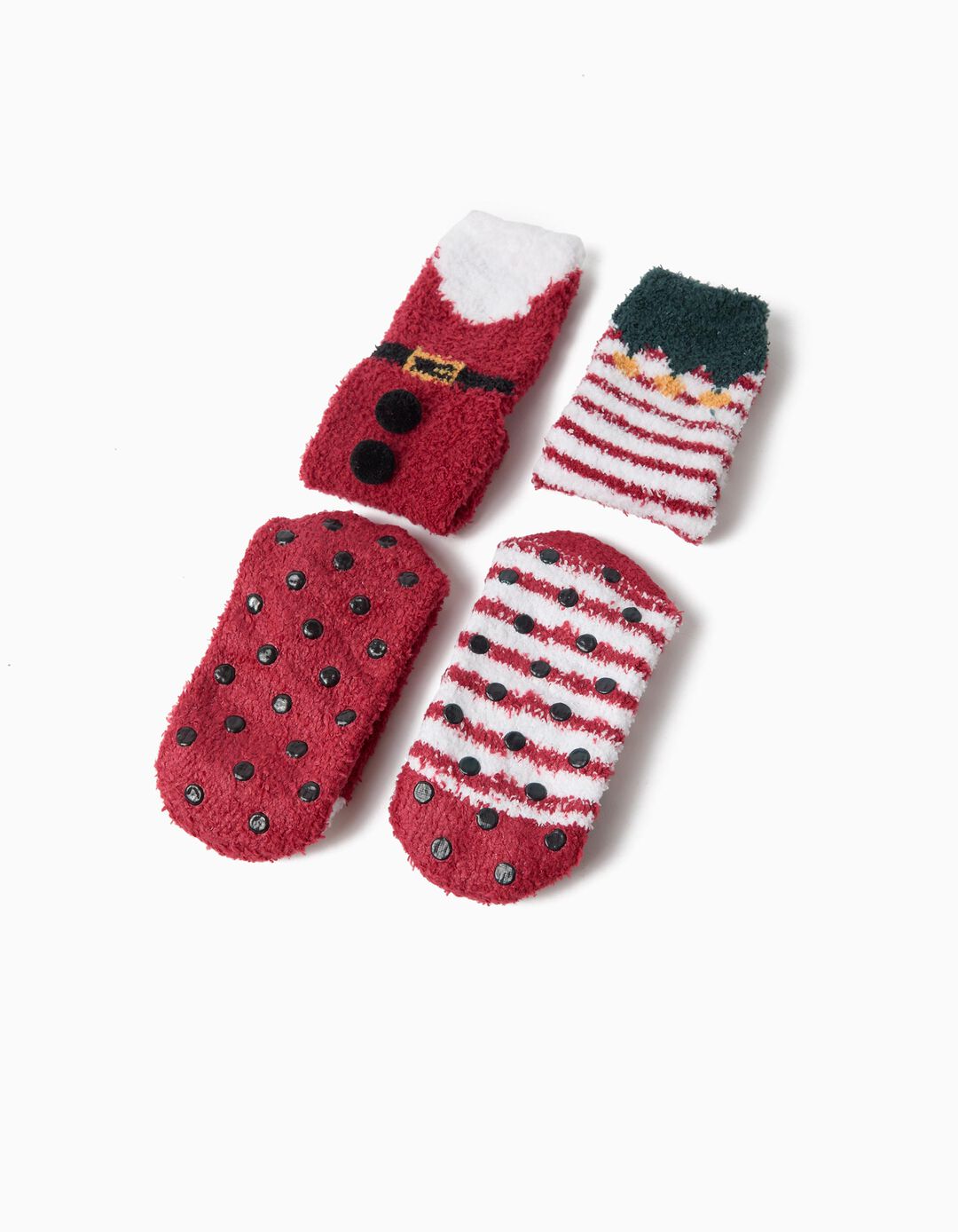 Pack 2 Pares De Meias Natal, Menino, Vermelho Escuro