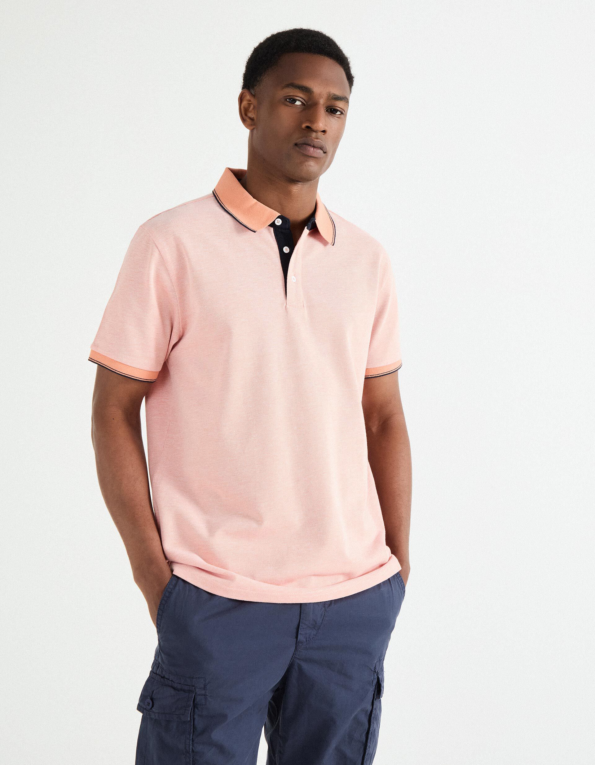 Comprar Online Polo Piquet Manga Curta, Homem, Laranja Claro 