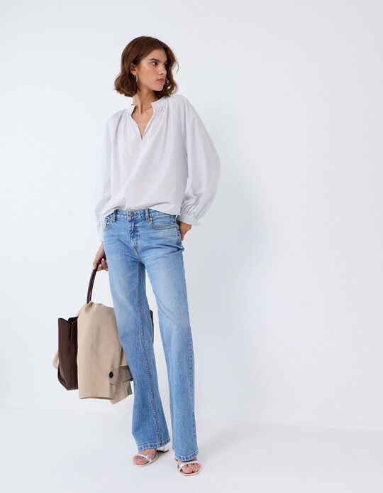 Comprar Online Cal&ccedil;as De Ganga Bootcut, Mulher, Azul