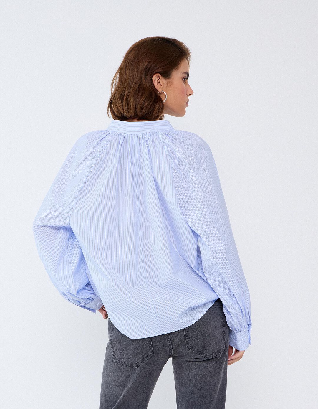 Blusa &Agrave;s Riscas, Mulher, Azul