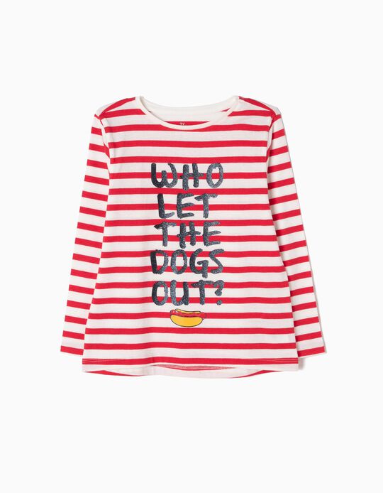 Striped Long-Sleeved Top, Hot Dog