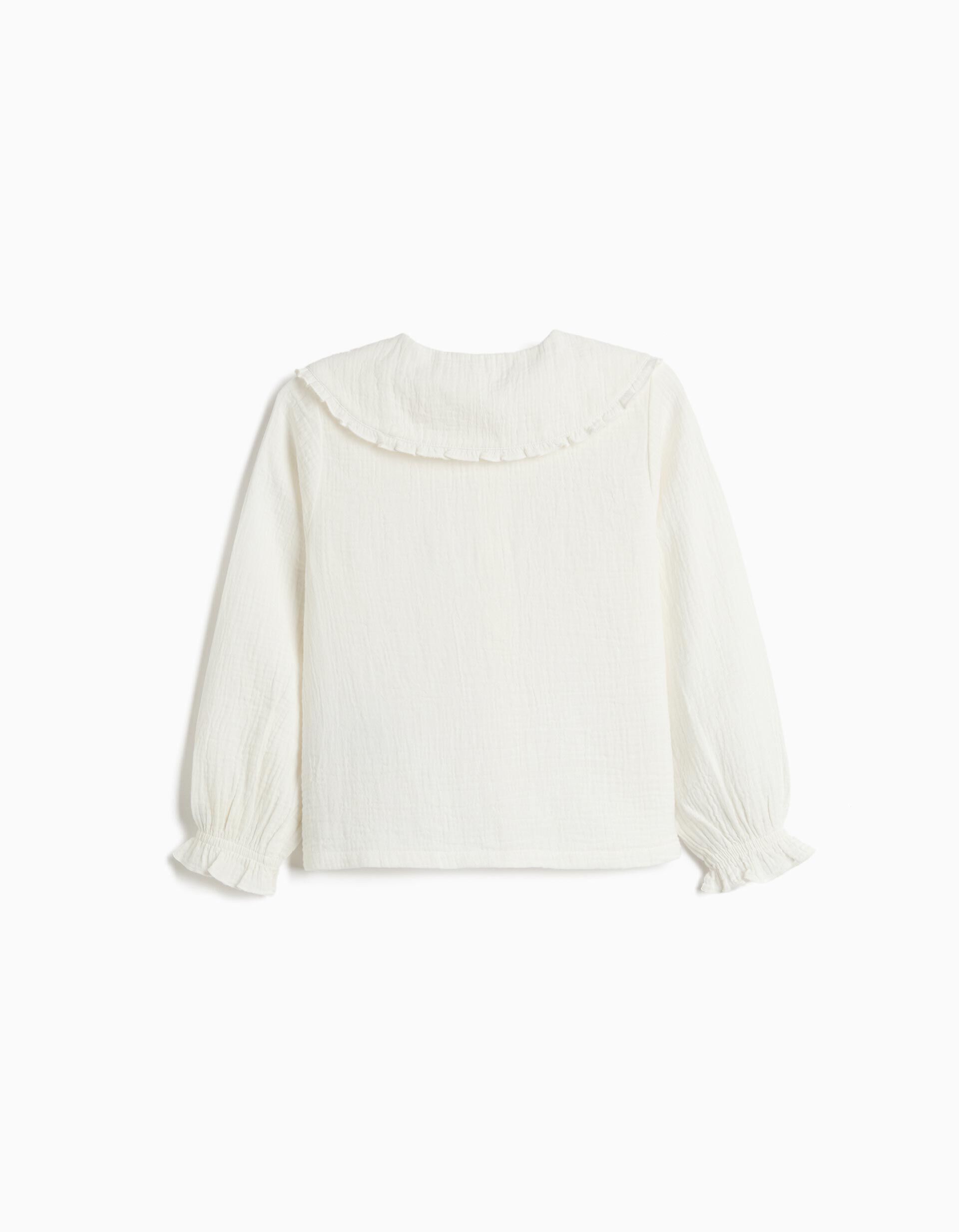 Comprar Online Camisa Com Gola, Menina, Branco